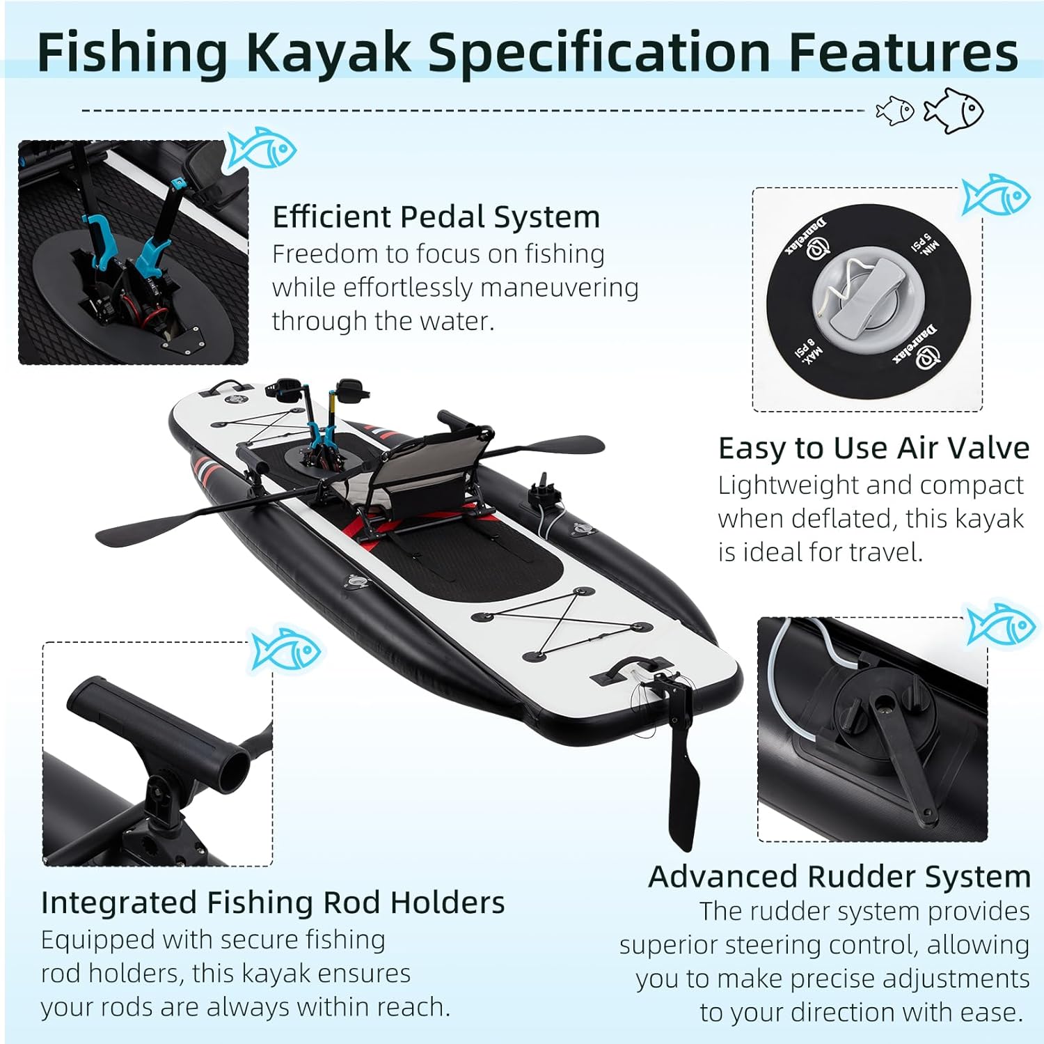 12ft Premium PVC Inflatable Fi - Fishing Kayak Seat avis et prix