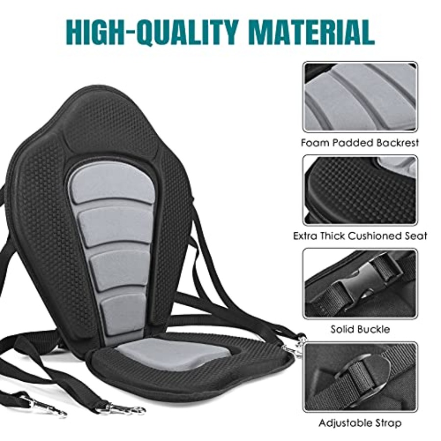 Deluxe Padded Kayak Seat with  - Fishing Kayak Storage Bag avis et prix