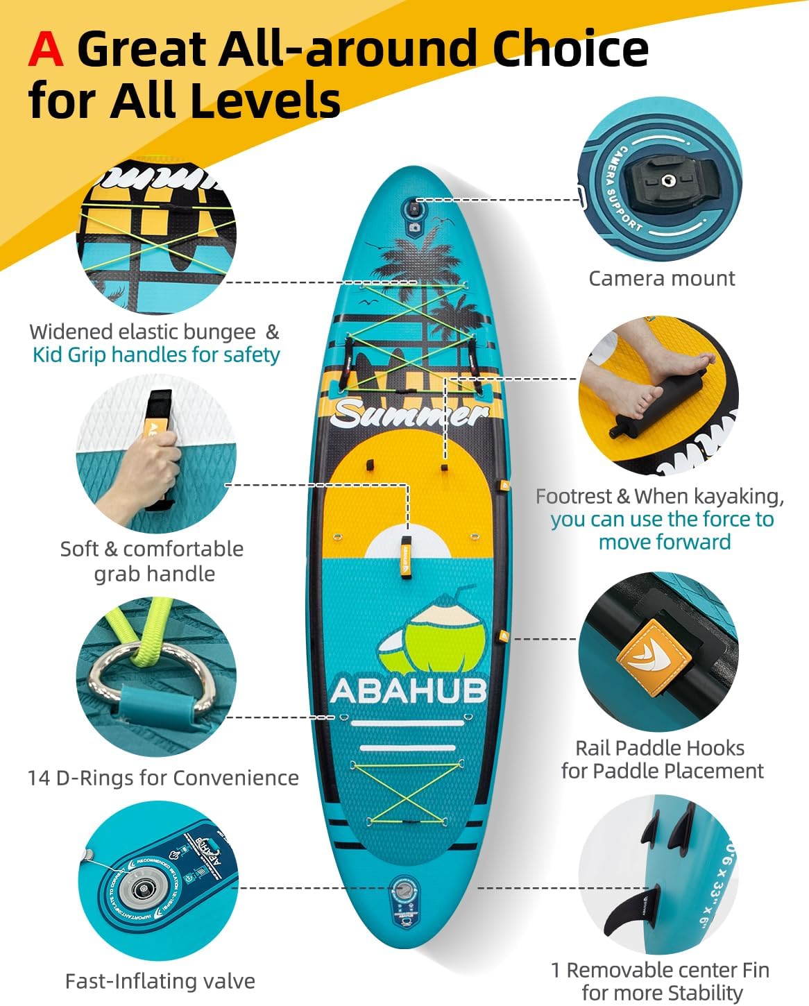 Wide 10.6ft x 31/34in Inflatab - Fishing Kayak Paddle avis et prix