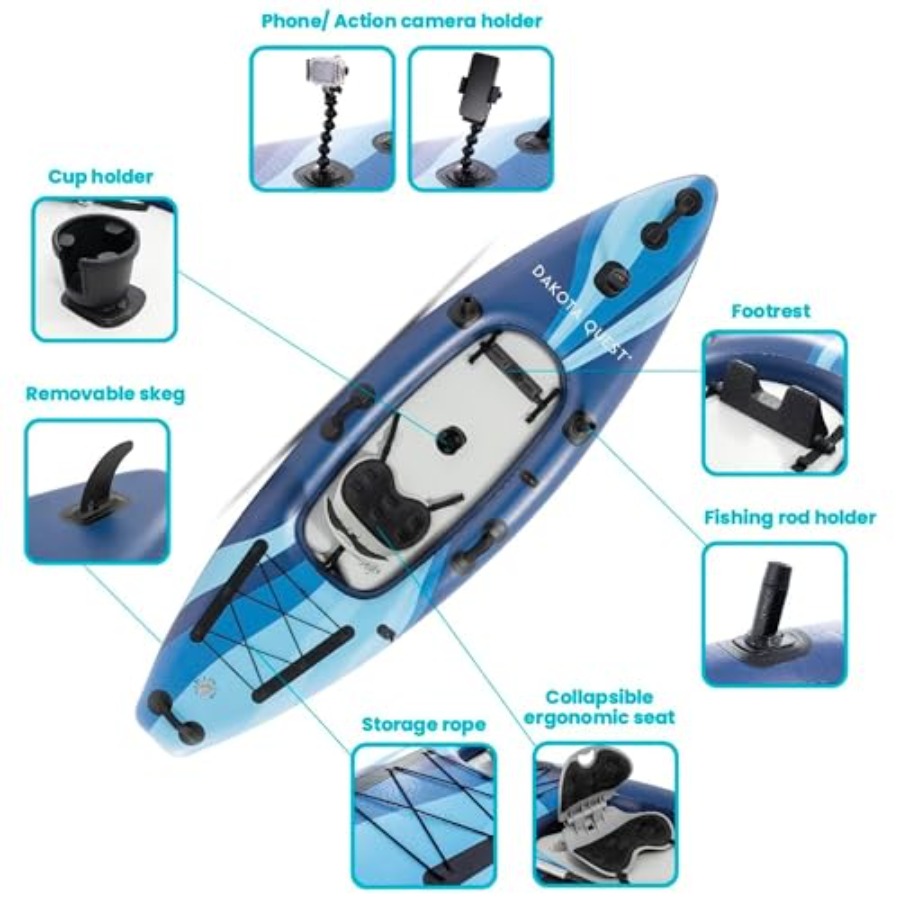Sit-On-Top Inflatable Kayak Da - Fishing Kayak Sit In avis et prix