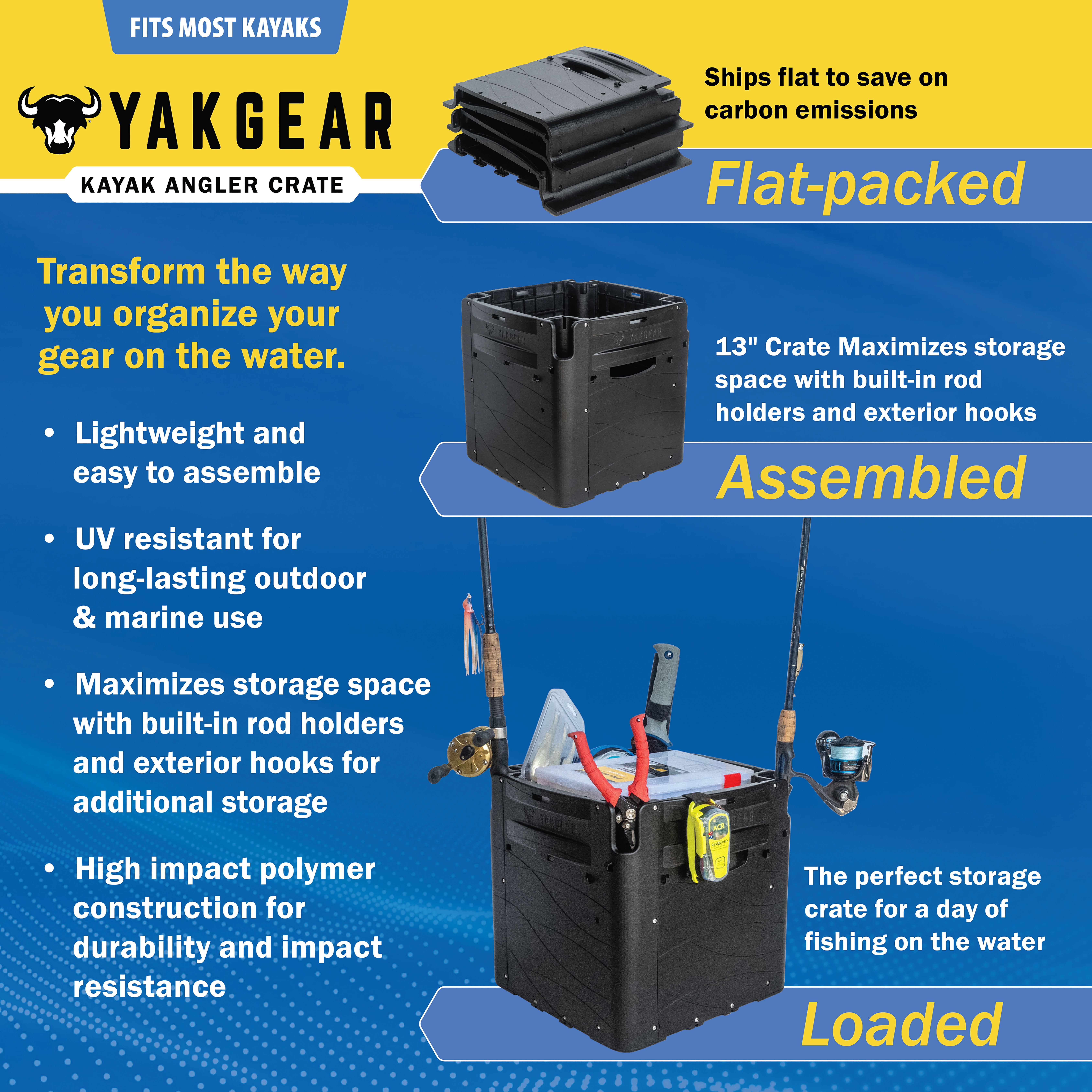 13-Inch Kayak Angler Crate – T - Fishing Kayak Crate avis et prix