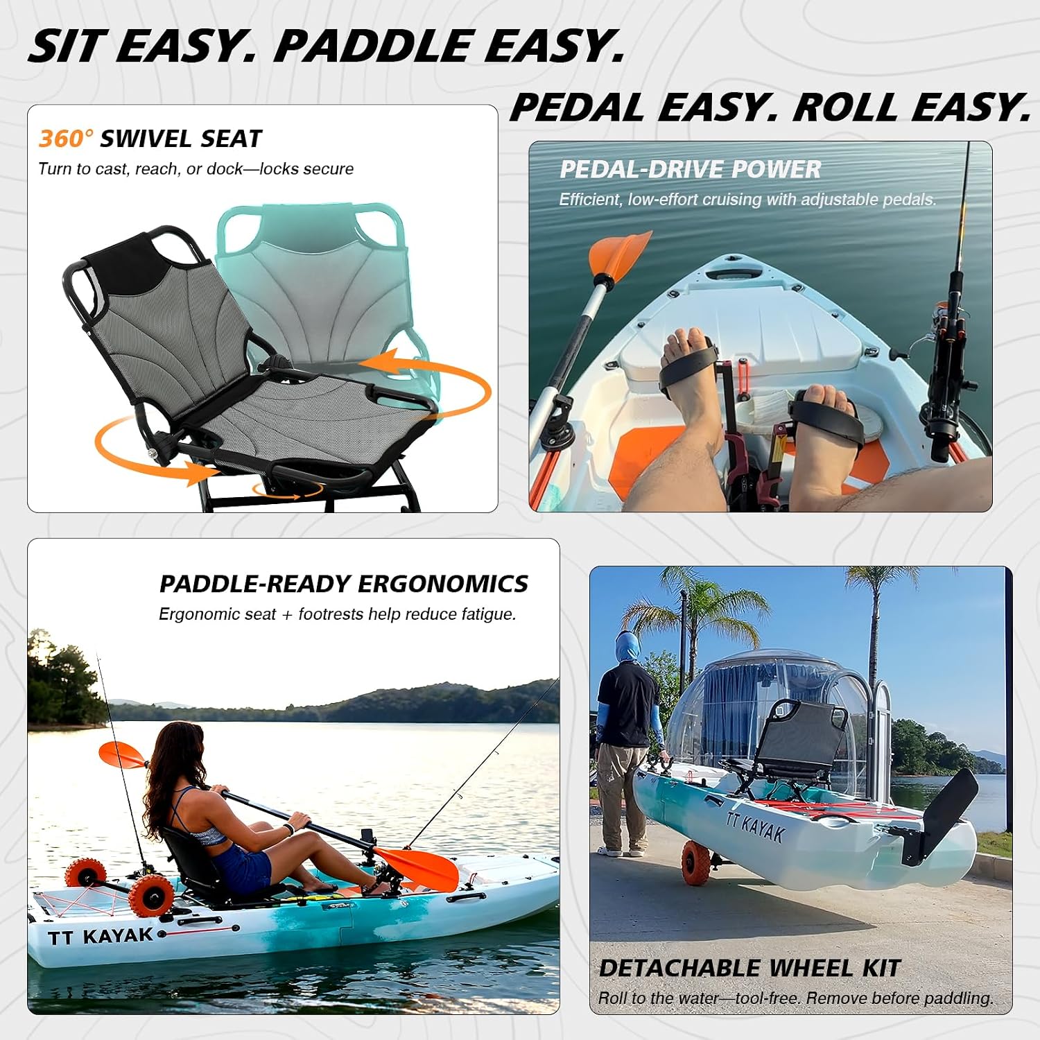 Modular Fishing Kayak with Car - Fishing Kayak Cart avis et prix