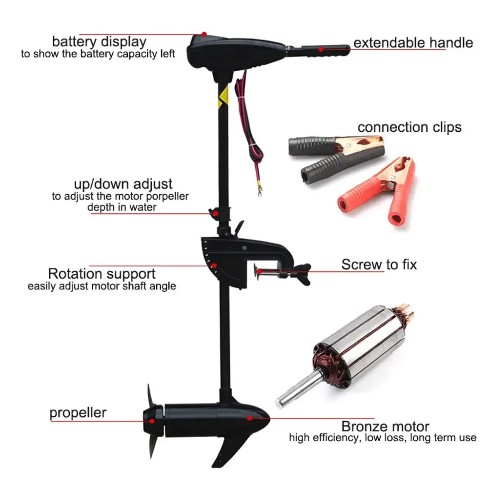 18/28/40/50/60 LBS 12V Electri - Fishing Kayak Trolling Motor avis et prix